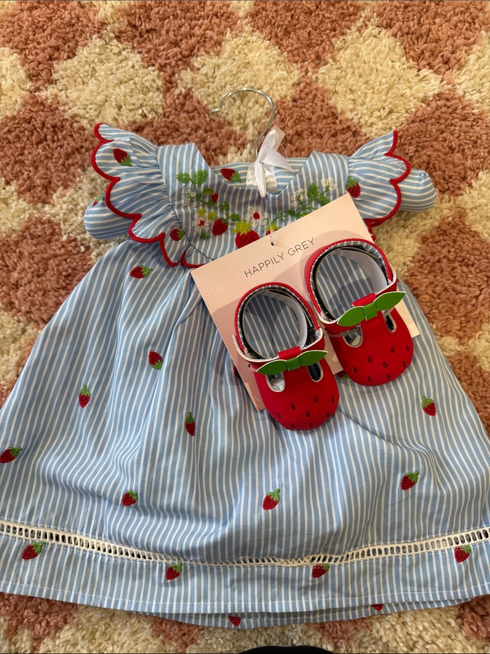 Blue/Red Strawberry + Mary Jane Shoes